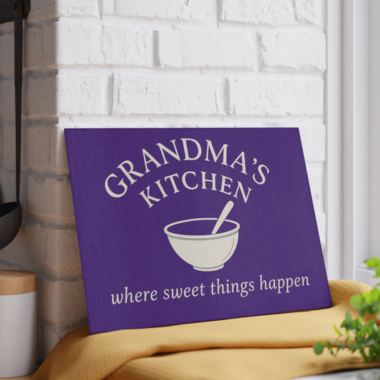 Personalized Grandma's Kitchen Glass Cutting Board