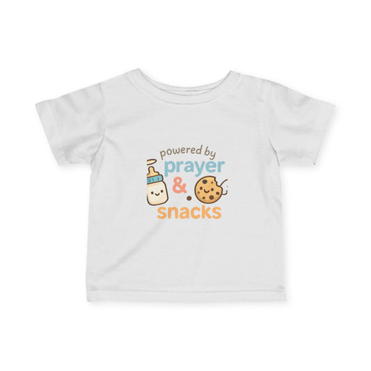 Powered by Prayer & Snacks Infant Tee